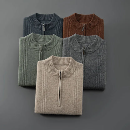 Kradir | 100% Cashmere Ribbed Half Zip