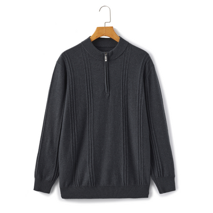 Kradir | 100% Cashmere Ribbed Half Zip