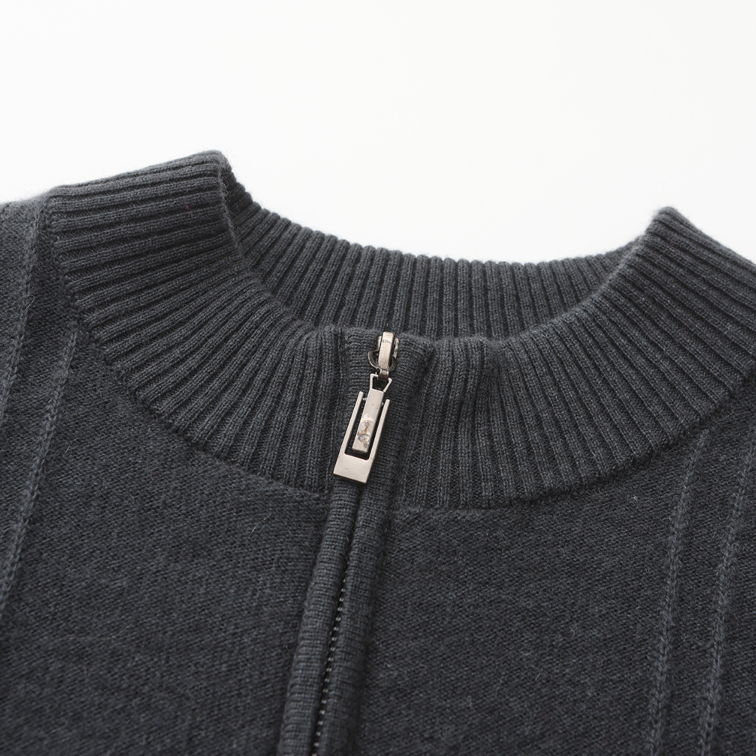 Kradir | 100% Cashmere Ribbed Half Zip