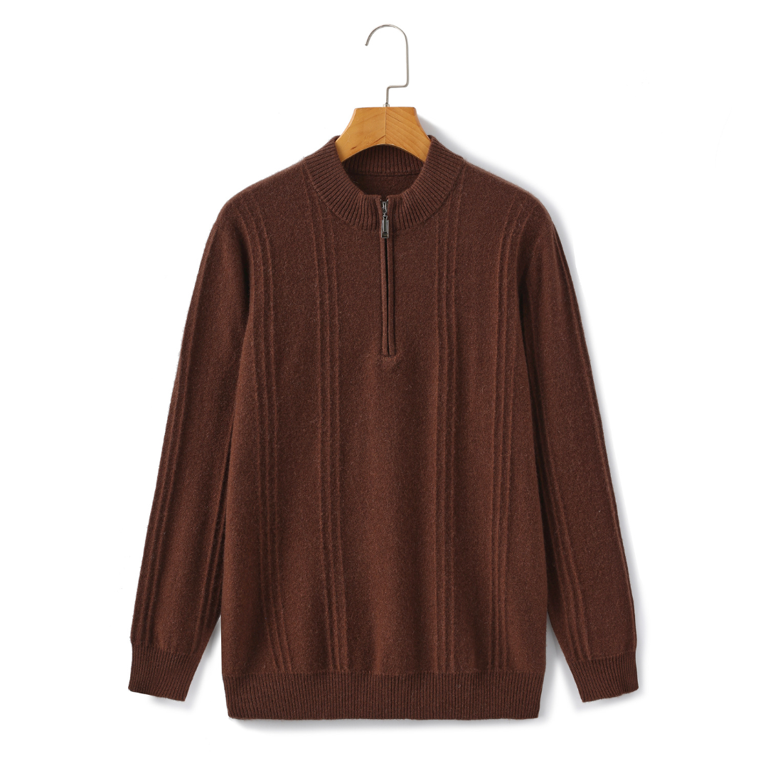 Kradir | 100% Cashmere Ribbed Half Zip