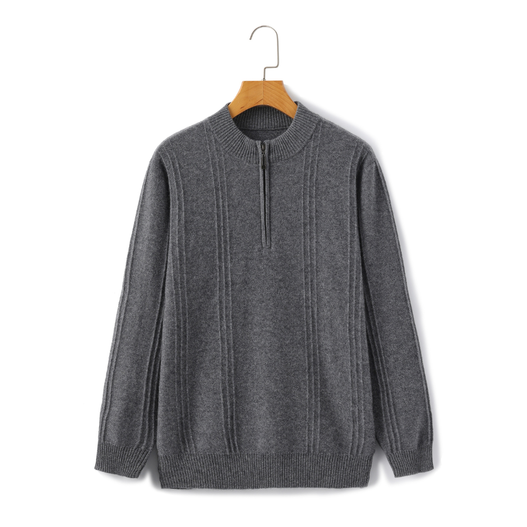 Kradir | 100% Cashmere Ribbed Half Zip