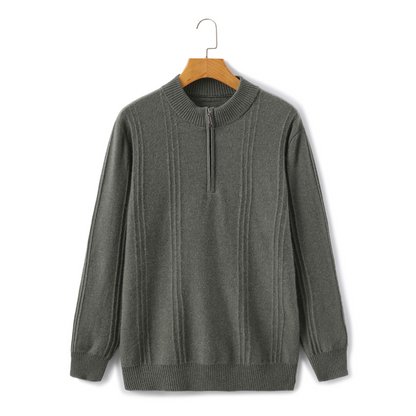 Kradir | 100% Cashmere Ribbed Half Zip